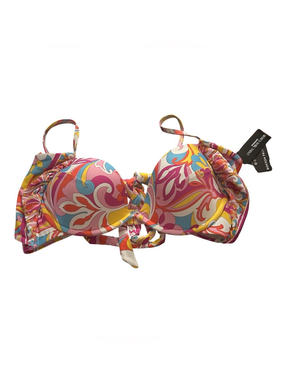 Carmen Marc Valvo Floral Print Bikini Top - Pink, Yellow, Blue